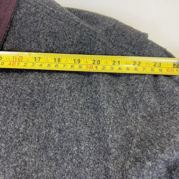 Members Only Wool Bomber‎ Jacket Men’s 46 (XL) Gray Purple Black Leather Patches - Picture 11 of 15